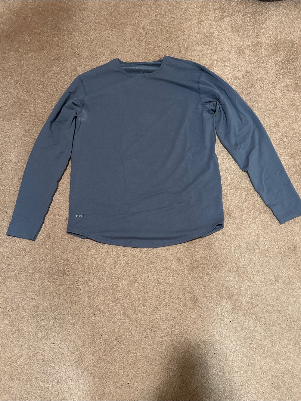 BYLT Basics Men's Long Sleeve Crew in Slate Blue